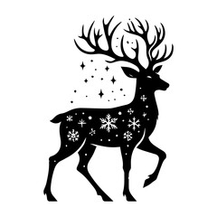 Christmas Reindeer Silhouette Vector Illustration