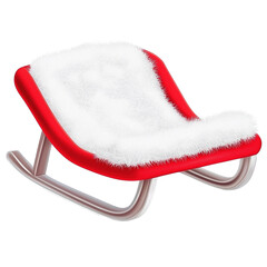Cozy Red Sleigh Design isolated on white or transparent background, png clipart, design element. Easy to place on any other background.