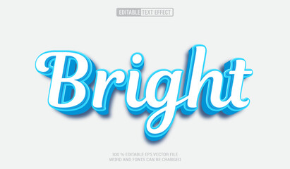 Editable 3d text style effect - Blue Script text effect Template