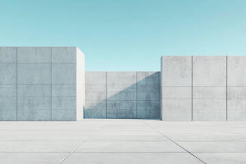 Fototapeta premium Abstract 3d rendering minimalist style architectural space scene,