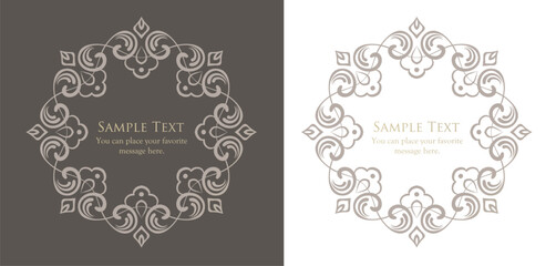 クリスマスモチーフのフレームデザインセット。ゴージャスでエレガントなデザイン素材
