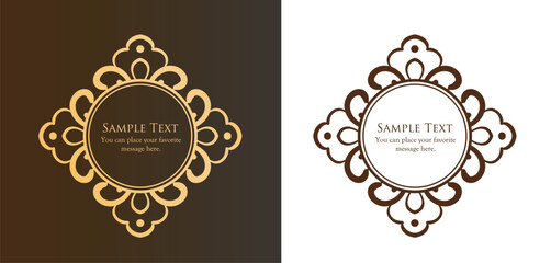 クリスマスモチーフのフレームデザインセット。ゴージャスでエレガントなデザイン素材
