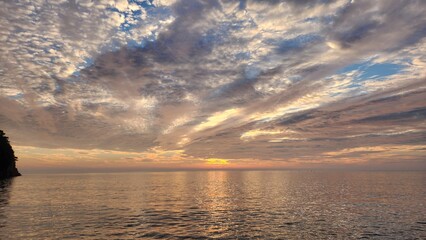 red sunset. Beautiful sunset on West Sea, South Korea