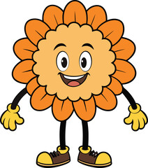 marigold vector art illustration with hand and leg