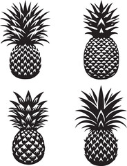 Pineapple silhouette, Pineapple icon, Pineapple vector, 