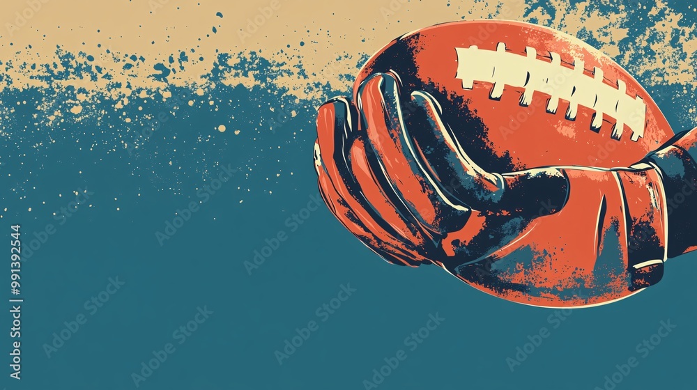 Leinwandbilder a simple vector design of football equipment including pads and gloves drawn with clean lines and a 