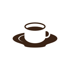 simple silhouette of a drink cup logo vector