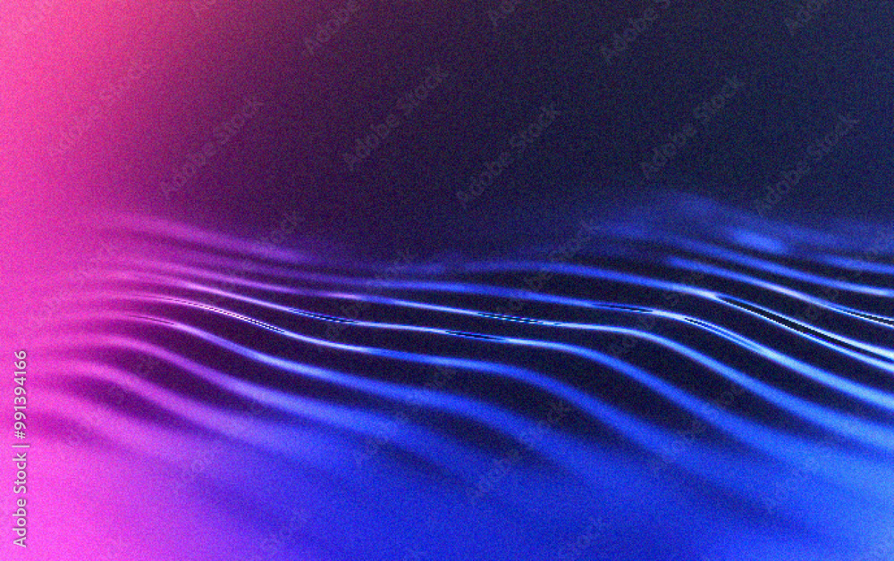 Poster grainy gradient background, abstract waves of light in vibrant colors create a dynamic and soothing 
