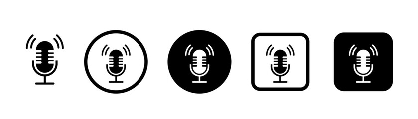 Microphone vector icon on white background. Microphone icon set. Different microphone. Vector illustration