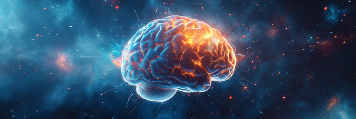 Fototapeta premium brain in the space