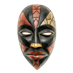 African mask isolated on white created with Generative AI