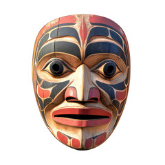 African mask isolated on white created with Generative AI