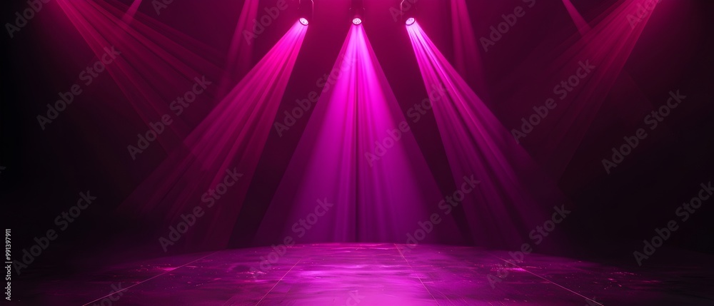 Poster dynamic pink lighting in empty stage setting