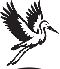 Stork icon silhouette vector illustration 