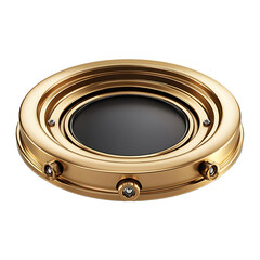 Obraz premium A circular stove top with a gold base isolated on transparent background
