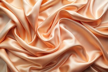 Obraz premium Abstract peach silk fabric with soft focus in the background, blurred,silk, depth of field, shiny, elegant, silk cloth, serene, silk texture, smooth, delicate, luxurious, textile, texture
