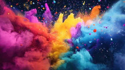 Colorful background featuring vibrant splashes of color, creating a lively and energetic atmosphere