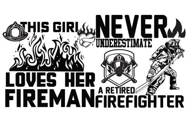 Firefighter Quotes T Shirt Design bundle