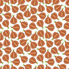 Obraz premium Onion Pattern background. red onion pattern. white onion pattern. Vegetable vector background. 