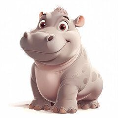 hippopotamus isolated on white