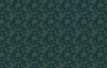 Wallpaper print. Antique style seamless pattern wallpaper design vector illustration. Creative abstract drawing background with spiral shapes.