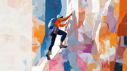 Rock Climber Scaling a Cliff Face wallpaper

