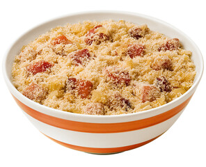 tigela com receita brasileira de farofa isolado em fundo transparente