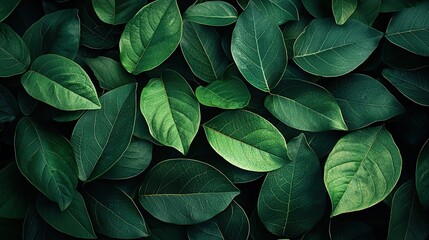 Lush green foliage background with vibrant leaves.