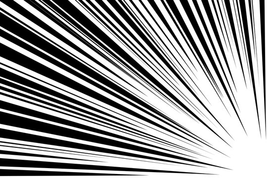 Comic strip radial motion lines. Anime comics book super hero speed or fight blast rays texture. Manga superhero action or explosions effects background. Cartoon fast zoom and light flash graphic ink