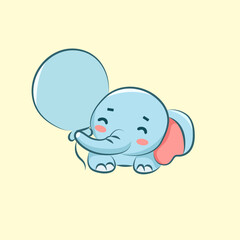 animal cartoon Cute Elephant Birthday Party Graphics for elements