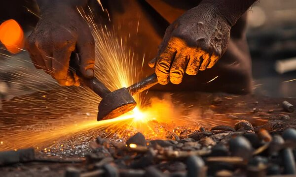 iron smith in the workshop