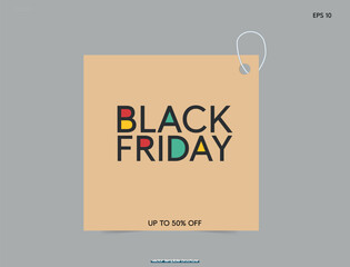 Black Friday tag. Blank, discount and price tags on paper. Special offer. Black Friday. Vintage