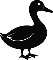 A wonderful Goose silhouette vector art and black color illustration design with no background, natural wildlife animal graphics design.