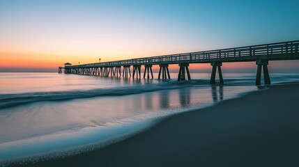 Obraz premium Pier Extending into the Serene Dawn