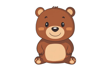 Fototapeta premium Charming Bear Cartoon Character on transparent background