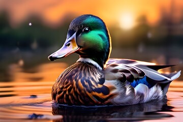duck on the water