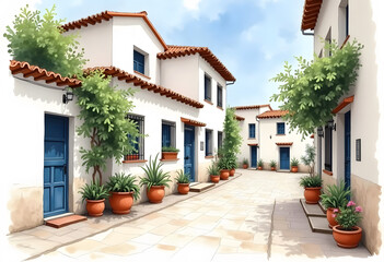 Fototapeta premium Porto Cervo, Sardinia, Italy. A street in the center of Porto Cervo