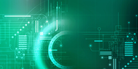 Obraz premium 2d illustration Abstract futuristic electronic circuit technology background