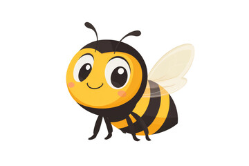 Cute Bee Cartoon Character on transparent background