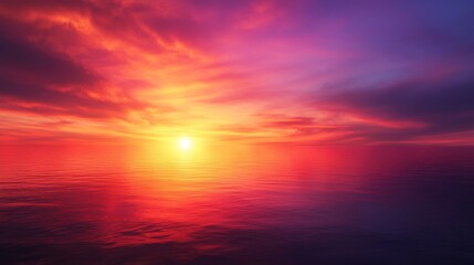 Fototapeta premium Sunset Over Calm Ocean with Colorful Sky