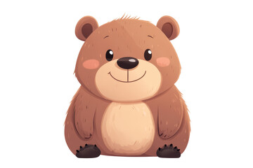 Fototapeta premium Adorable Bear Cartoon Character in a Fun Pose on transparent background