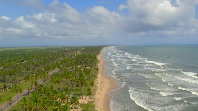 Drone view of the coasts of Tucacas in Venezuela