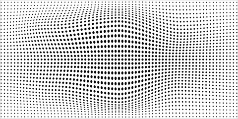 Monochrome gradient halftone dots background. Vector illustration. Abstract small grunge dots on white background