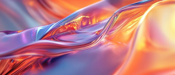 Fototapeta premium Ethereal Holographic Glass Structures with Iridescent Details for Elegant Wallpaper Design