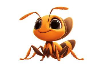 Fototapeta premium Funny Ant Cartoon on transparent background