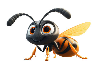 Obraz premium Funny Ant Character for Kids on transparent background