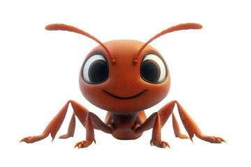 Happy Ant Cartoon on transparent background