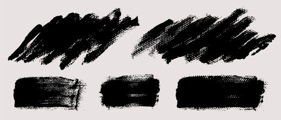 Brush strokes vector. Painted rectangles collection. Grunge long and diagonal brushes. Textured backgrounds
