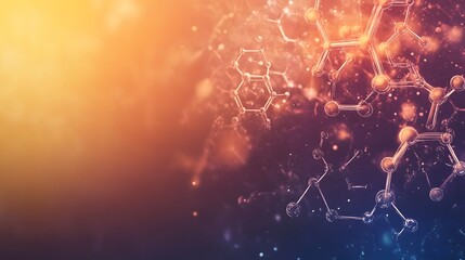 Abstract Molecular Structure with Bokeh and Gradient Background