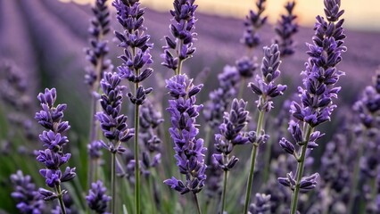 Naklejka premium Close-Up of Lavender Stalks in Bloom